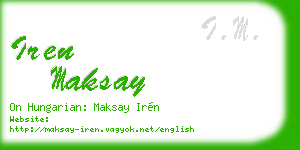 iren maksay business card